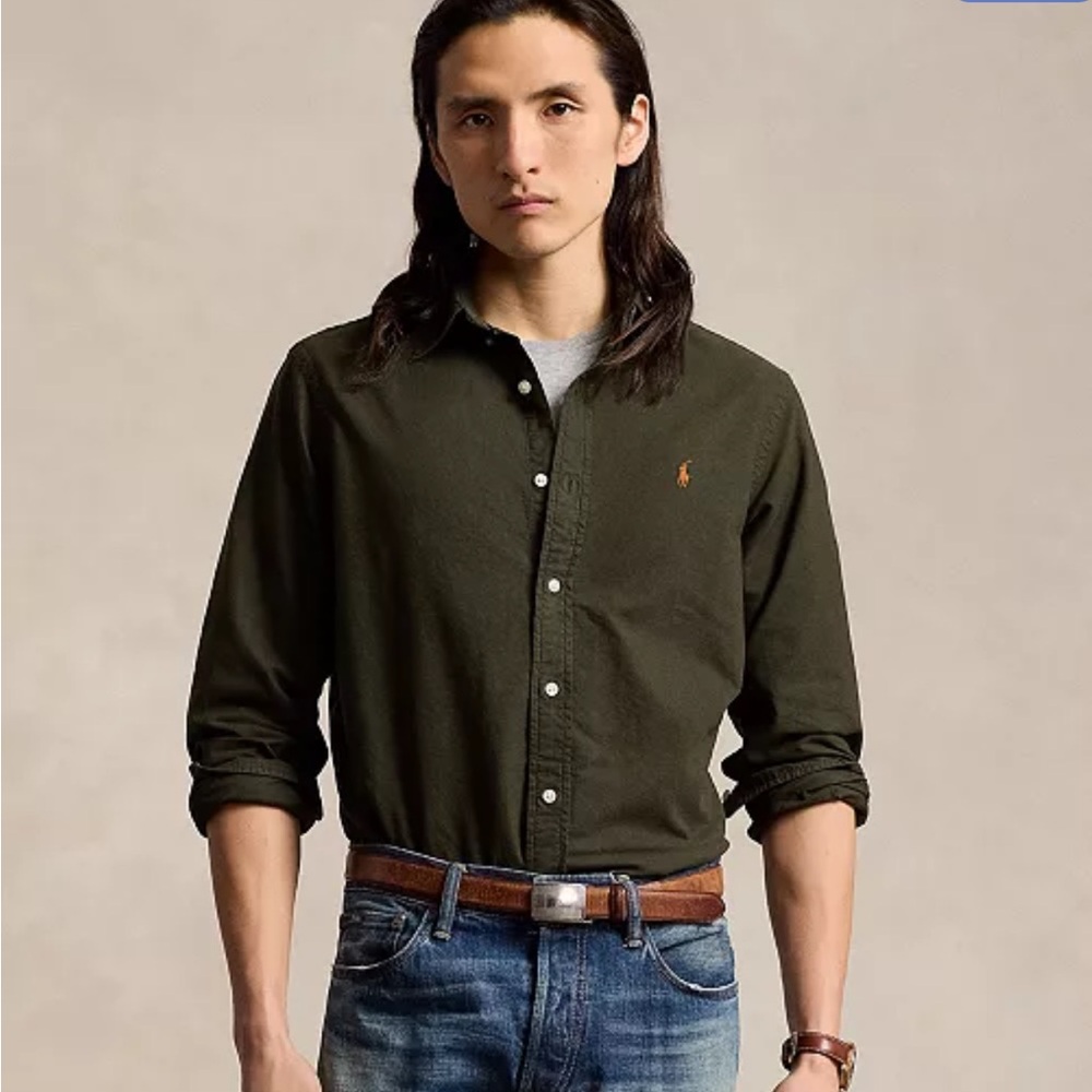 Polo Ralph Lauren Men's Green Classic Fit Oxford Shirt